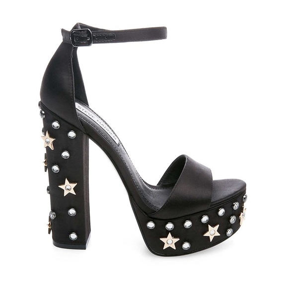 ❗️SOLD❗️Steve Madden Black Satin Glory Heel - Picture 3 of 3